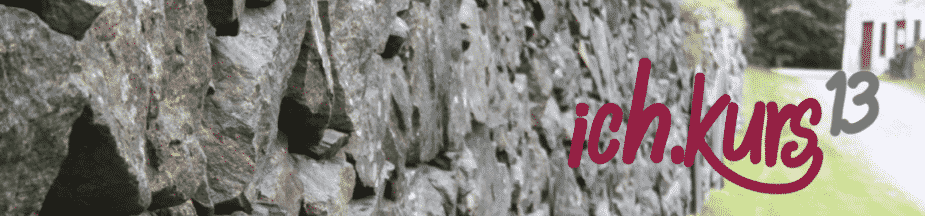 offener Onlinekurs zum Thema Persönliche Entwicklung Der ich.kurs 13 ist ein offener Online-Kurs zum Thema Persönliche Entwicklung. In 6 Einheiten geht es vom 22. April bis 05. August 2013 um die Themen Kommunikation, Ziele, Werte, Beliefs, Kreativität und Emotionen.